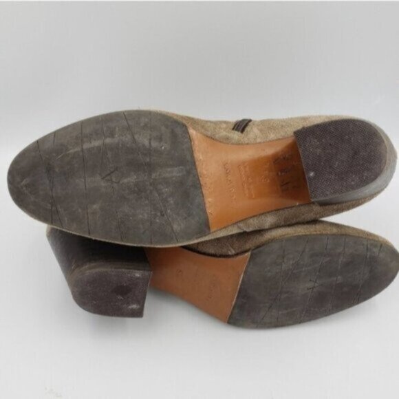 Aquatalia Tan Suede Ankle Boots Size 6.5 Side Zip Neutral - Picture 10 of 16